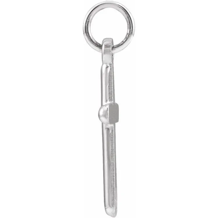 14K White 16.8x9 mm Cross Pendant