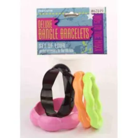 4 Pack 80s Neon Bangle Bracelets