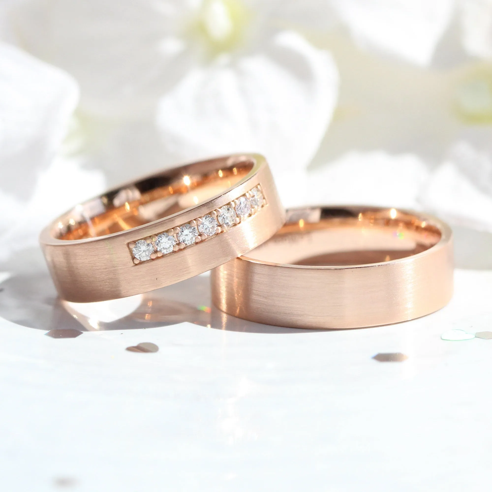 7 Black Diamond Ring 6mm in Solid Gold Men's Wedding Band