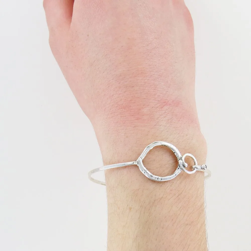 Pear and Circle Clasp Bangle