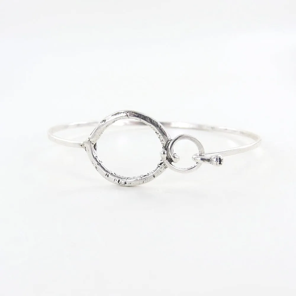 Pear and Circle Clasp Bangle